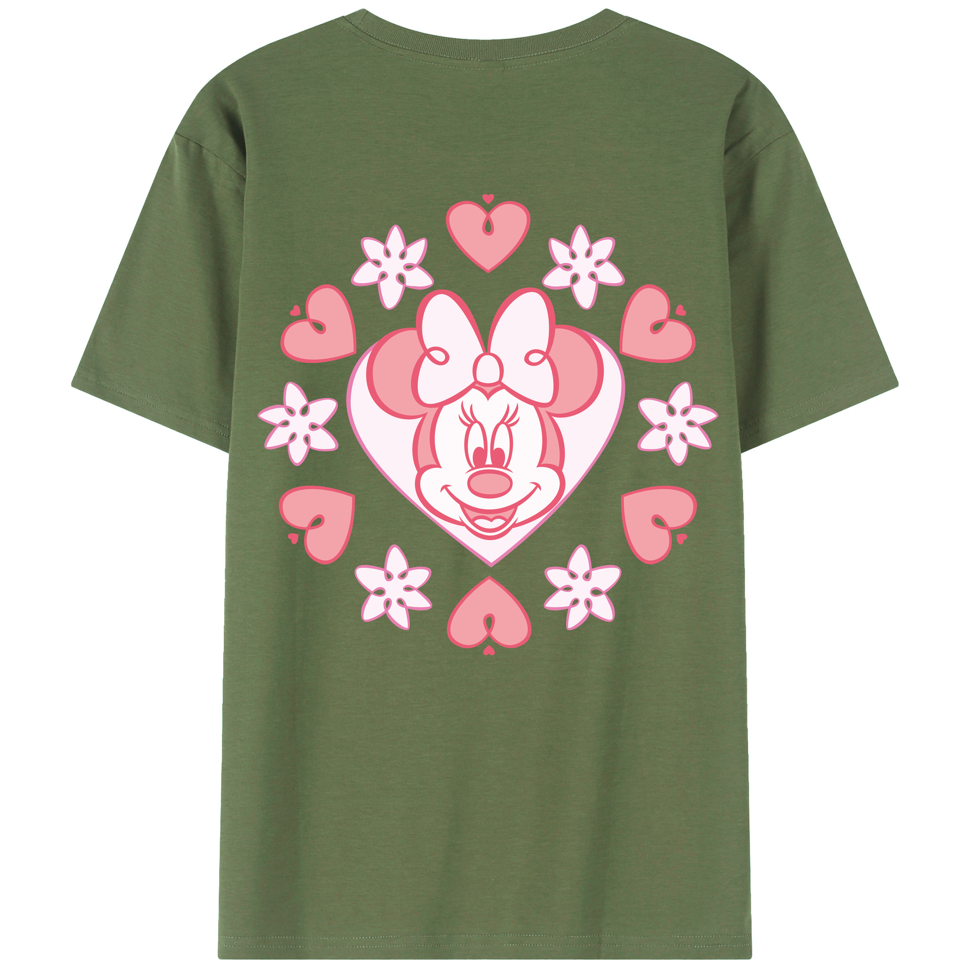 ミッキーマウス Mickey Mouse 綿100％ メンズ半袖Tシャツ（バックプリント） 通気性